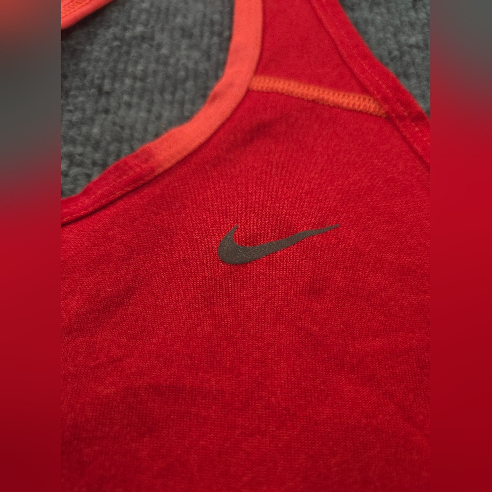 Nike Dri-fit Bright Orange & Red Athletic Racerback Tank top Size Large - Picture 4 of 9